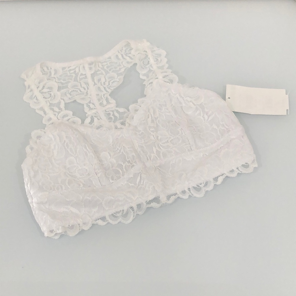 2 Tucker and Tate Kids Bralette Cotton Spandex White Lace - Picture 2 of 6
